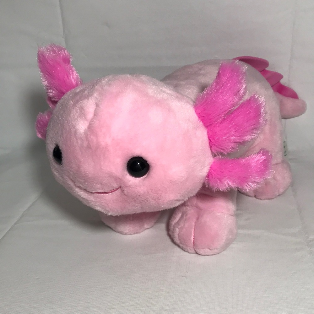 Build A Bear Brand Pink AXOLOTL Plush Full Size 19" BAB Salamander Walking Fish